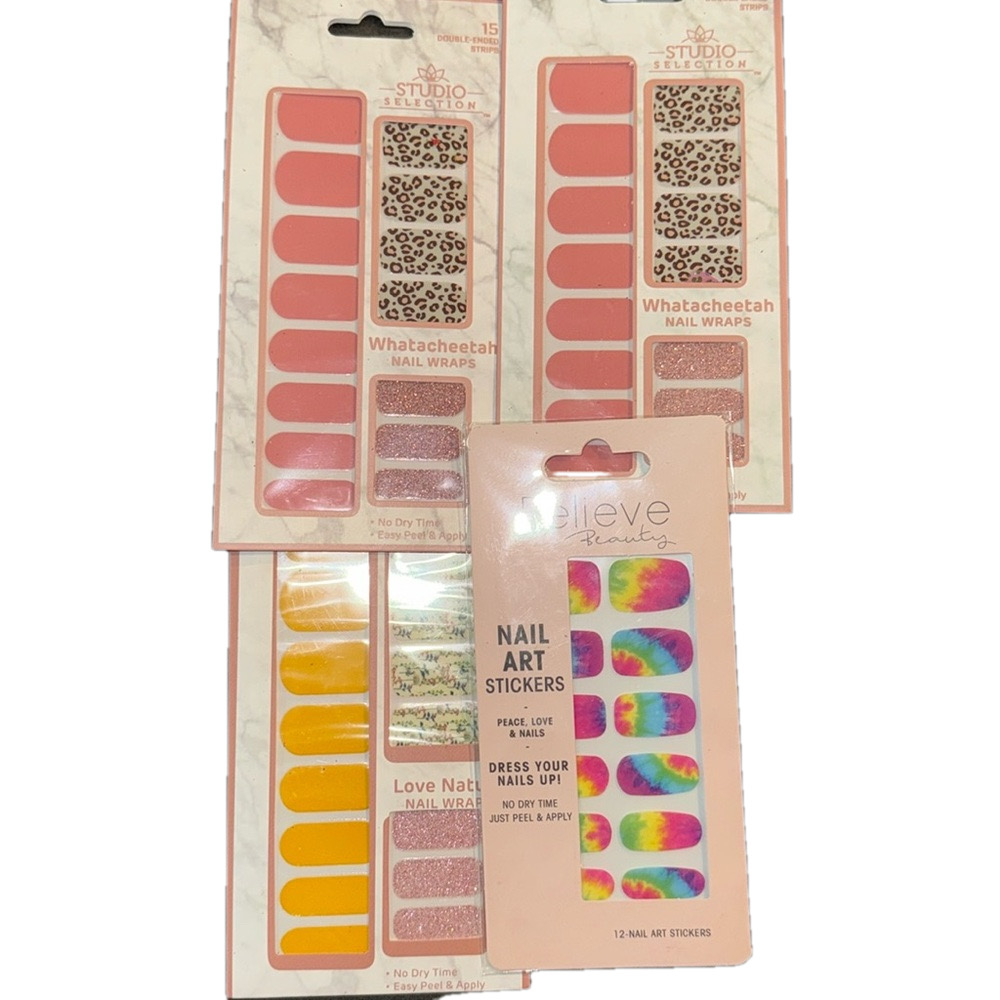Set/4  Nail wrap Strips